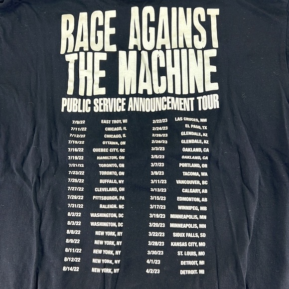 Rage Againstst The Machine Long Sleeveve Shirt Black Womens XL PSA Tour Band - Picture 7 of 7